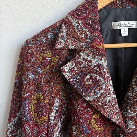 Coldwater Creek Paisley Tapestry Jacket Blazer Size 1X - Picture 6 of 7